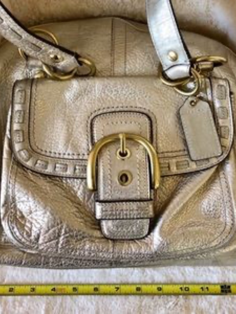 Coach Courtney Metallic Gold Soho Dome Large Satchel Shoulder Bag - Picture 13 of 13